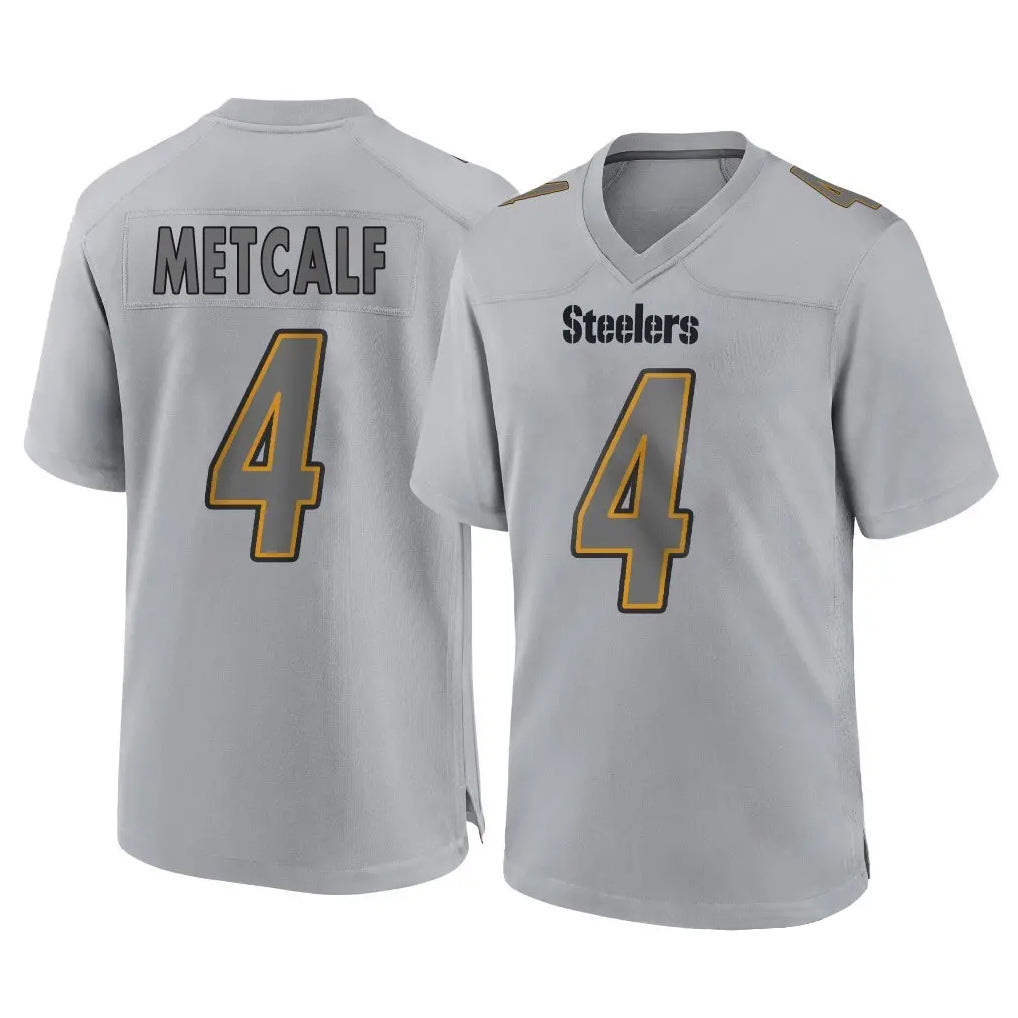 P.Steelers #4 DK Metcalf Player Gray Atmosphere Fashion Home Game ROCER Stitched Jerseys