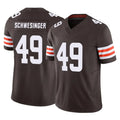 C.Browns #49 Carson Schwesinger Player Brown Vapor F.U.S.E. Limited Home Game ROCER Stitched Jerseys