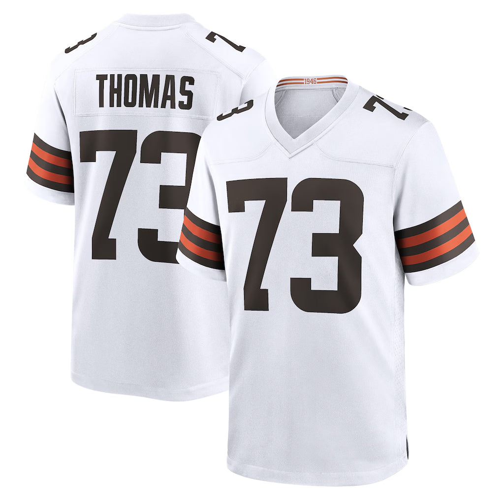 C.Browns #73 Joe Thomas Player White Home Game ROCER Stitched Jerseys