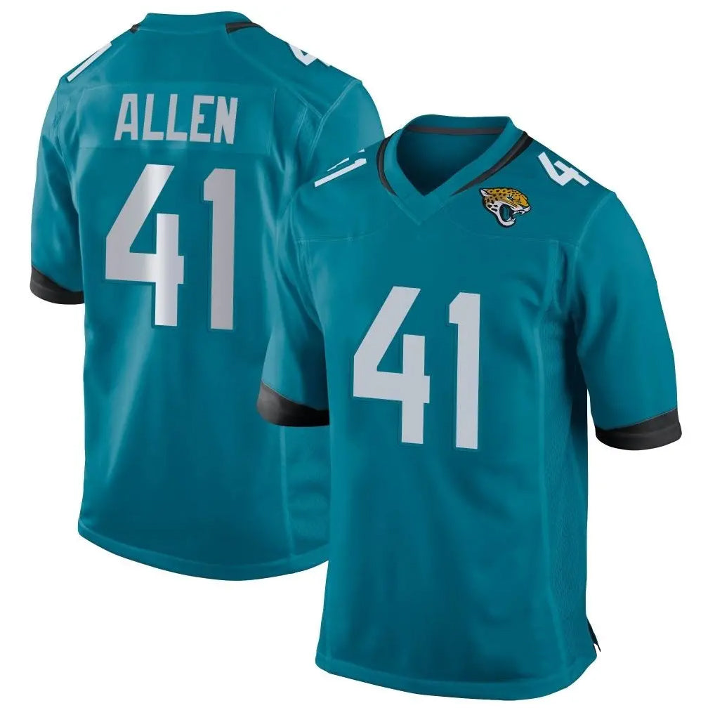 J.Jaguars #41 Josh Hines-Allen Player Teal Home Game ROCER Stitched Jerseys