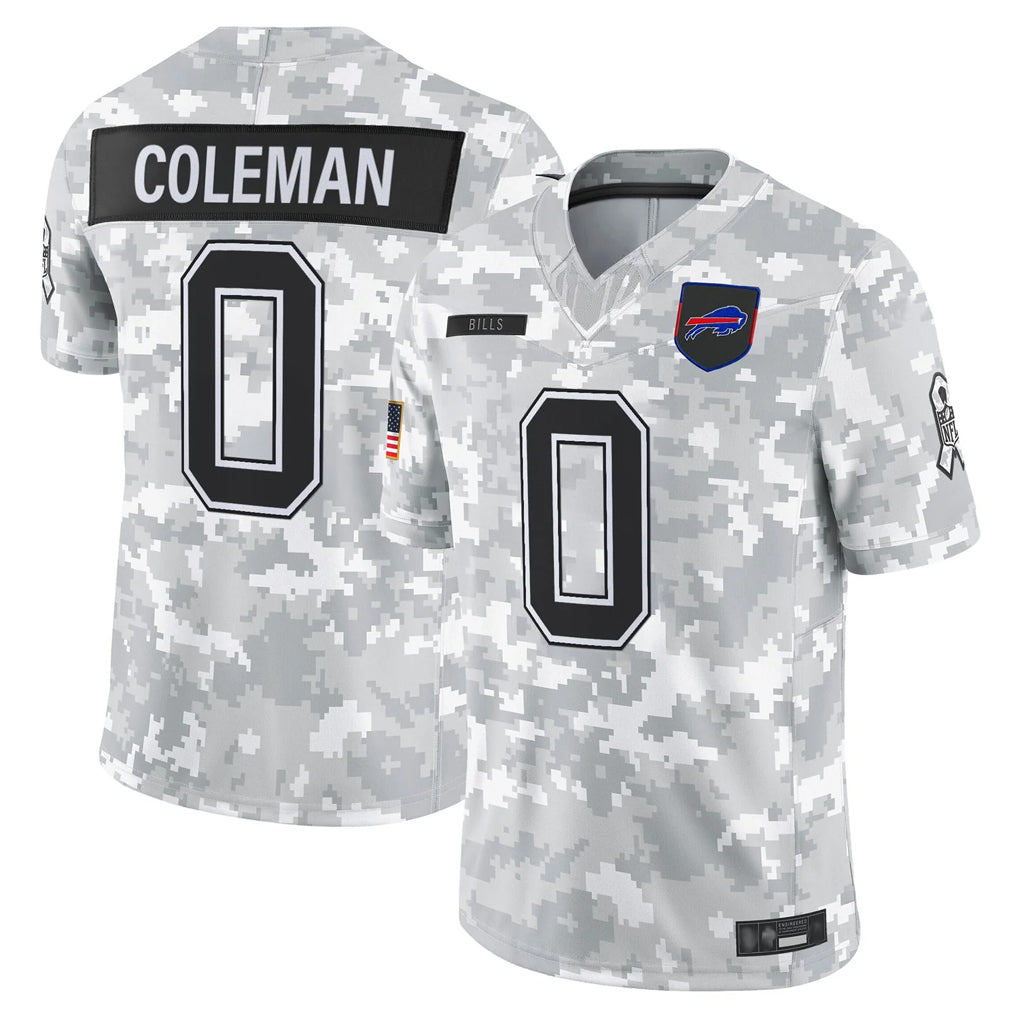 B.Bills #0 Keon Coleman Player Arctic Camo Salute to Service Limited Game ROCER Stitched Jerseys