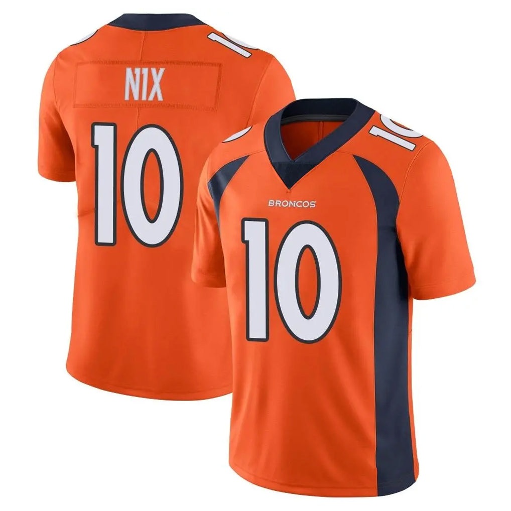 D.Broncos #10 Bo Nix Player Orange Color Vapor Untouchable Limited Game ROCER Stitched Jerseys