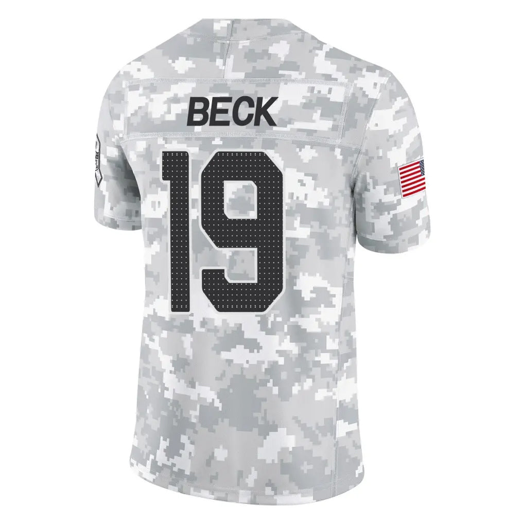 A.Cardinals #19 Carson Beck Player Camo Salute to Service Limited Home ROCER Stitched Jerseys