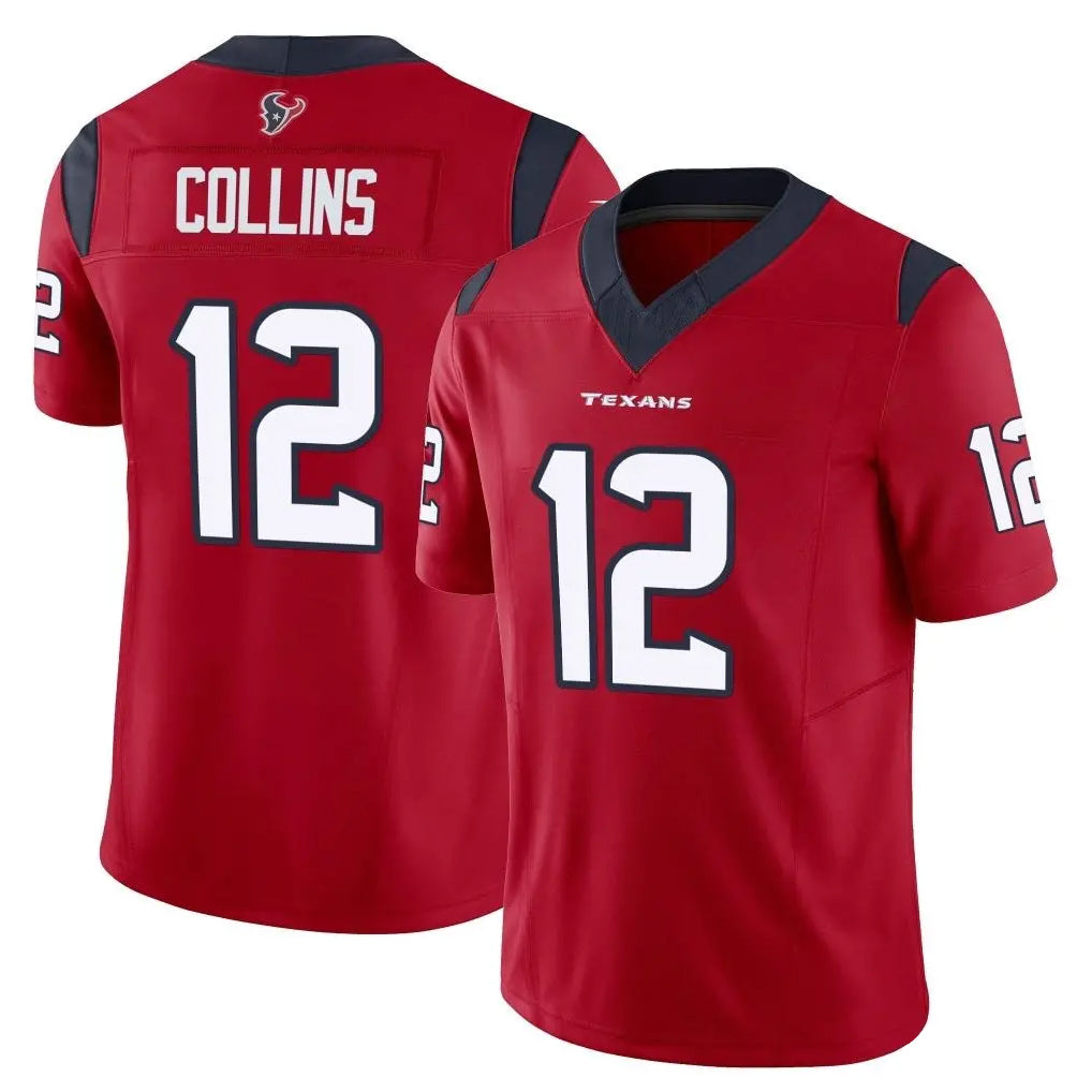 H.Texans #12 Nico Collins Player Red Limited Vapor F.U.S.E. Home Game ROCER Stitched Jerseys