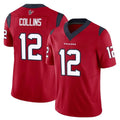 H.Texans #12 Nico Collins Player Red Limited Vapor F.U.S.E. Home Game ROCER Stitched Jerseys