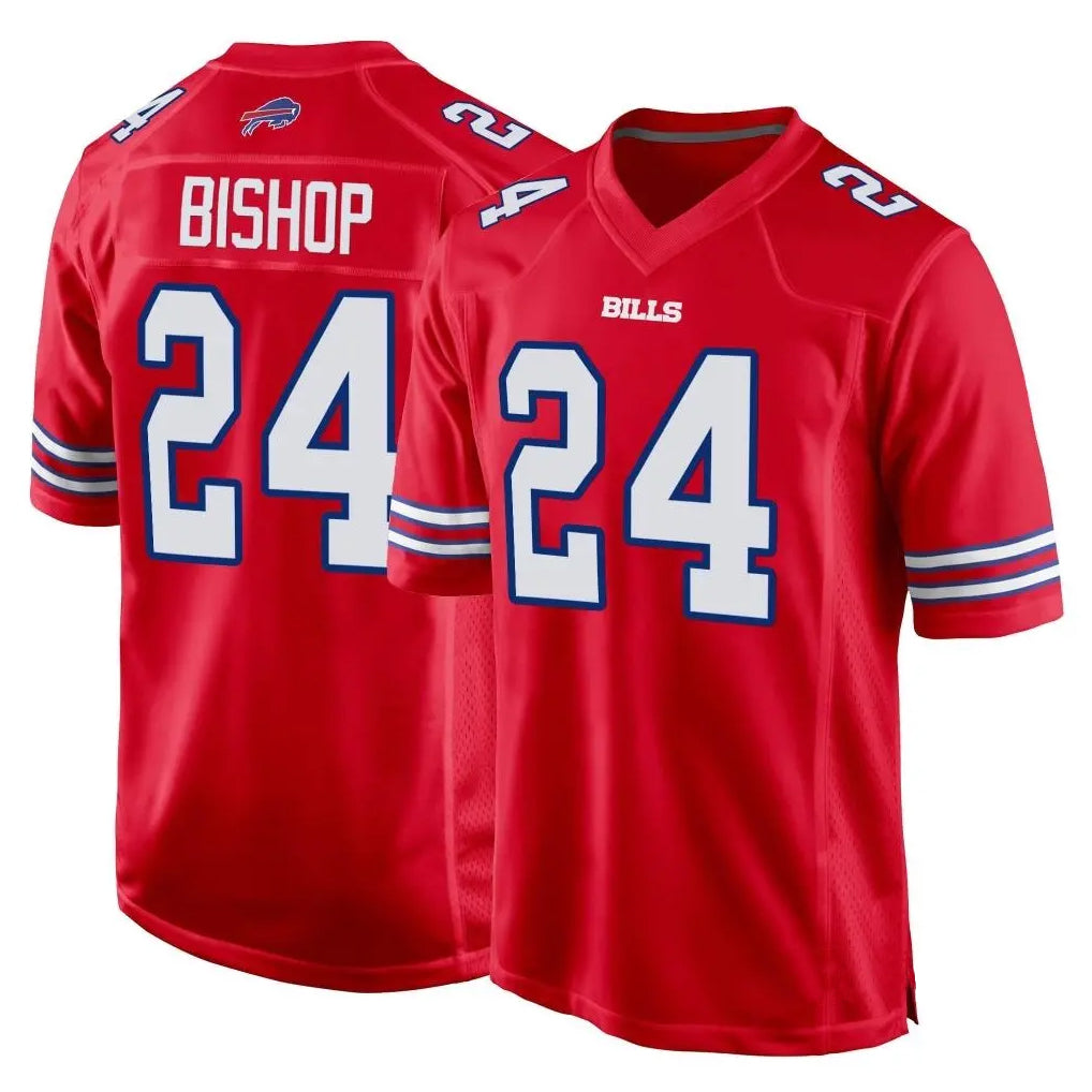 B.Bills #24 Cole Bishop Player Red Home Game ROCER Stitched Jerseys