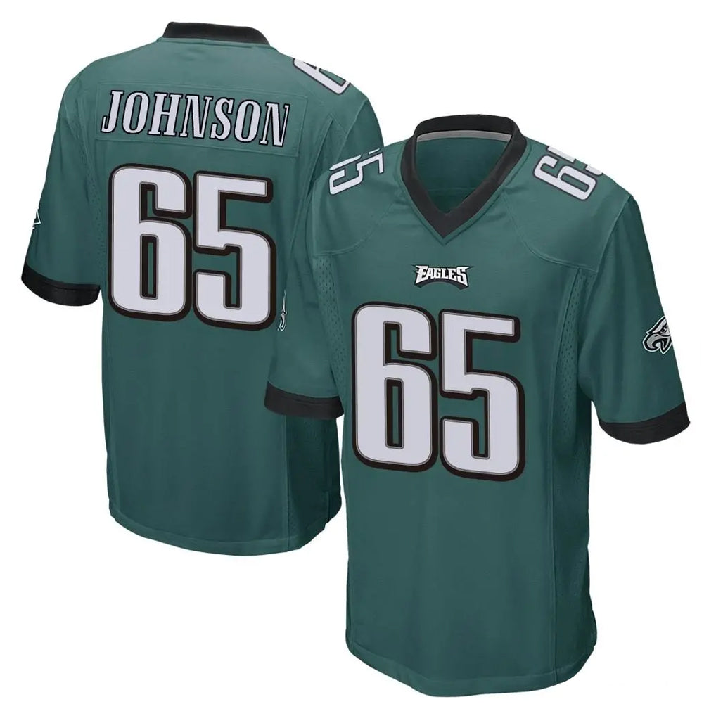 P.Eagles #65 Lane Johnson Player Team Color Green Home Game ROCER Stitched Jerseys