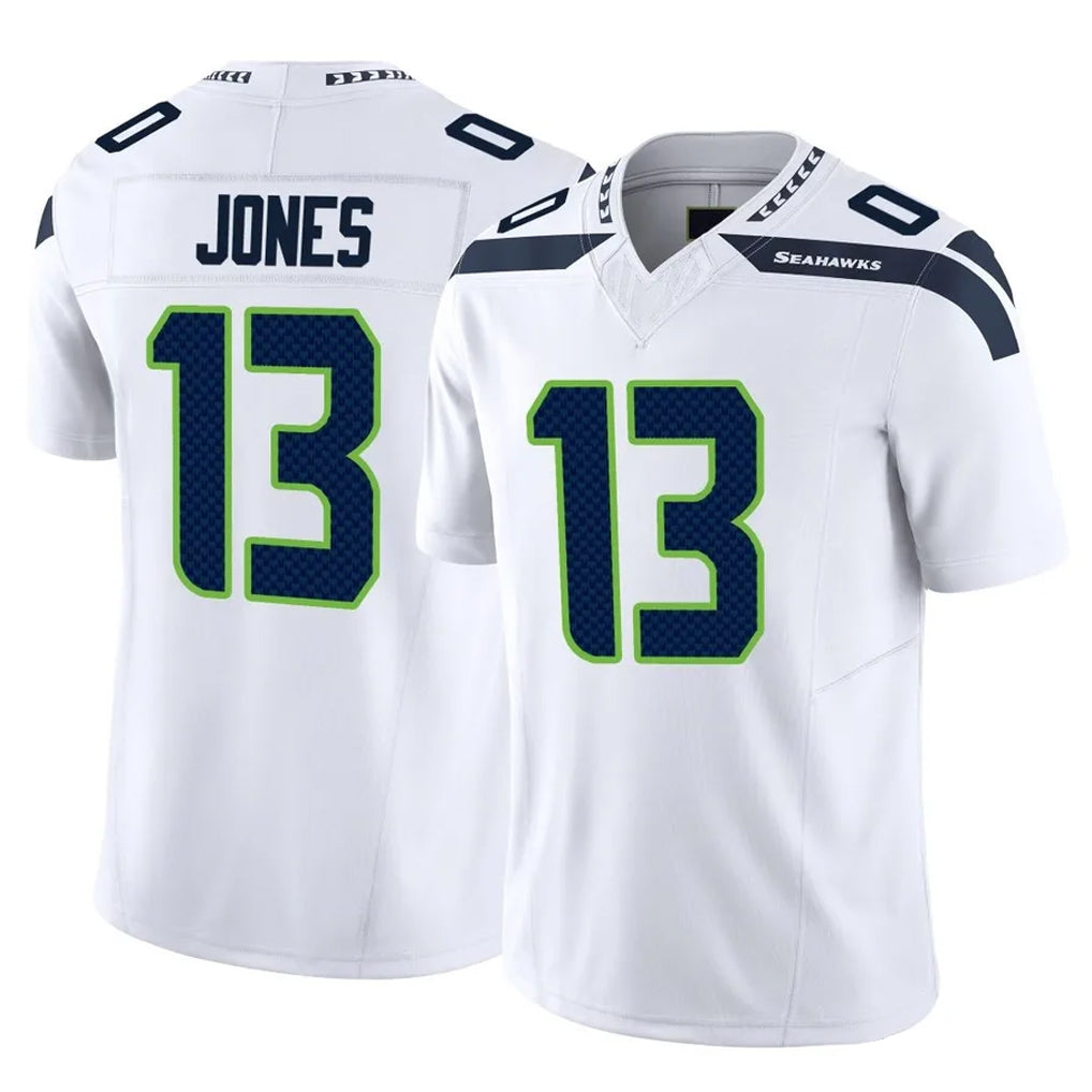 S.Seahawks #13 Ernest Jones IV Player White Limited Vapor F.U.S.E. Home Game ROCER Stitched Jerseys