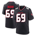 H.Texans #69 Ed Ingram Player Navy Team Home Game ROCER Stitched Jerseys