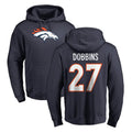 D.Broncos #27 J.K. Dobbins Player Navy Pullover Hoodie Limited ROCER Stitched Jerseys