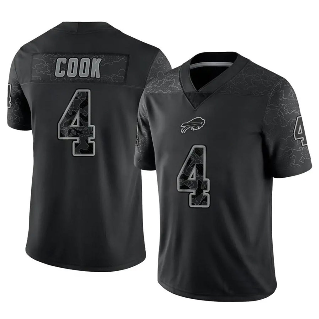 B.Bills #4 James Cook III Player Black RFLCTV Limited ROCER Stitched Jerseys