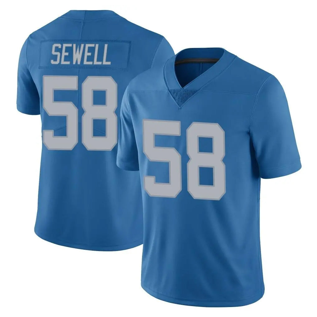 D.Lions #58 Penei Sewell Player Blue Limited Throwback Vapor Untouchable ROCER Stitched Jerseys