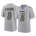 P.Steelers #8 Aaron Rodgers Player Gray Atmosphere Fashion Home Game ROCER Stitched Jerseys