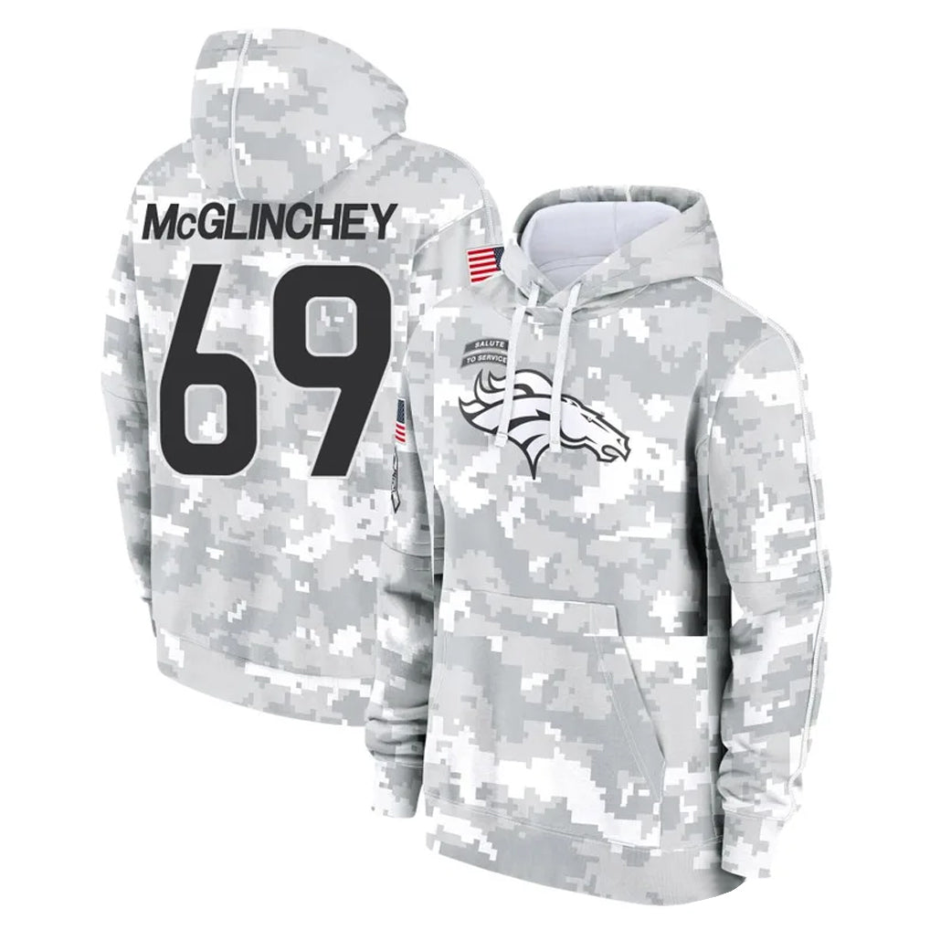 D.Broncos #69 Mike McGlinchey Player Arctic Camo Salute to Service Hoodies Limited Game ROCER Stitched Jerseys