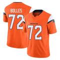 D.Broncos #72 Garett Bolles Player Orange Vapor F.U.S.E. Limited Home Game ROCER Stitched Jerseys