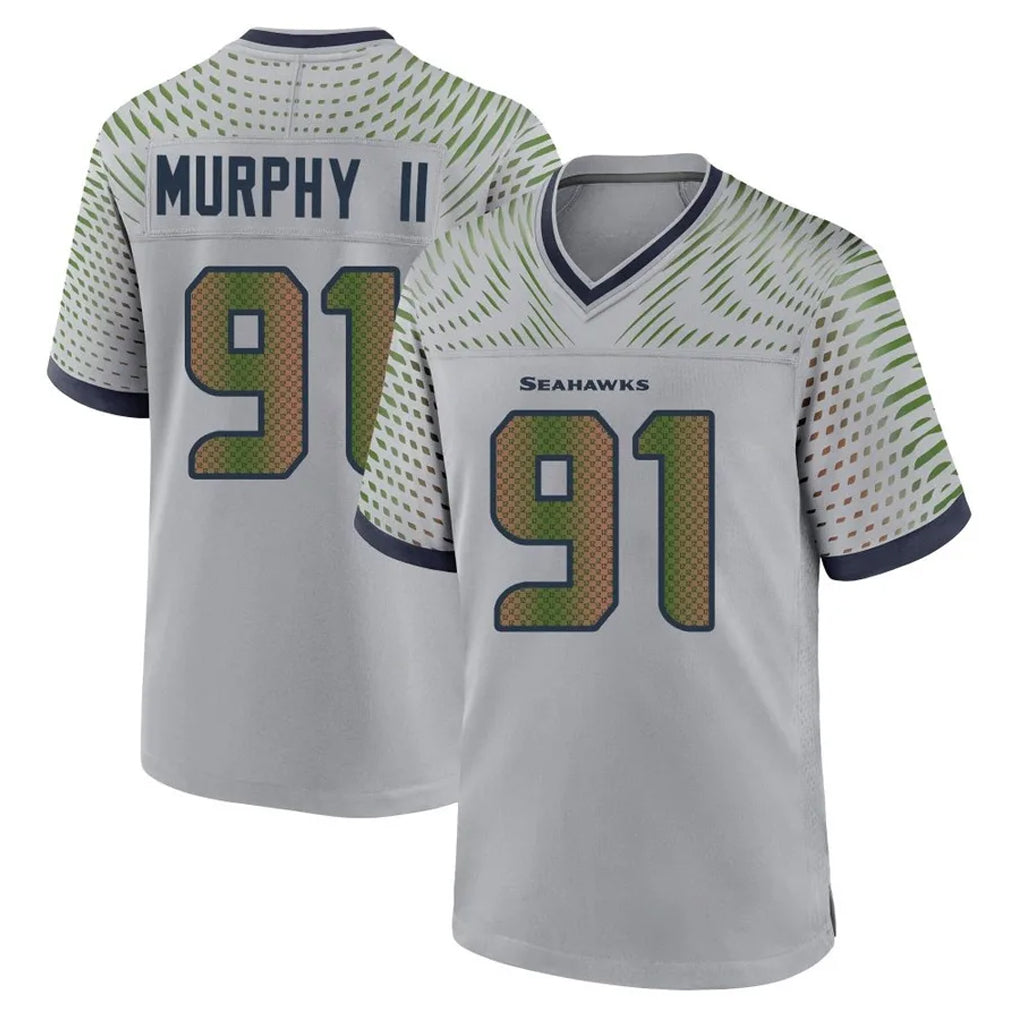 S.Seahawks #91 Byron Murphy II Player Grey 2025 Rivalries Collection Home Game ROCER Stitched Jerseys