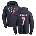 H.Texans #7 CJ Stroud Player Navy Pro Line Pullover Hoodie Limited Game ROCER Stitched Jerseys