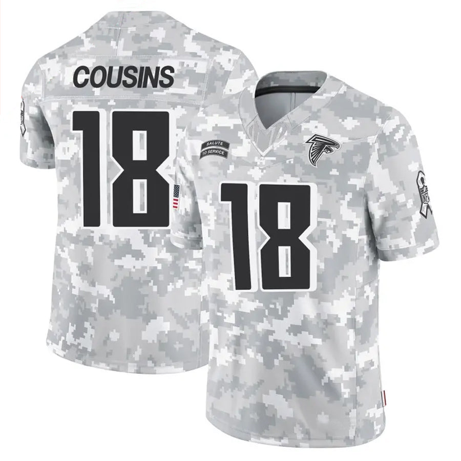 A.Falcons #18 Kirk Cousins Player Arctic Camo Salute to Service Limited ROCER Stitched Jerseys