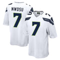 S.Seahawks #7 Uchenna Nwosu Player White Home Game ROCER Stitched Jerseys