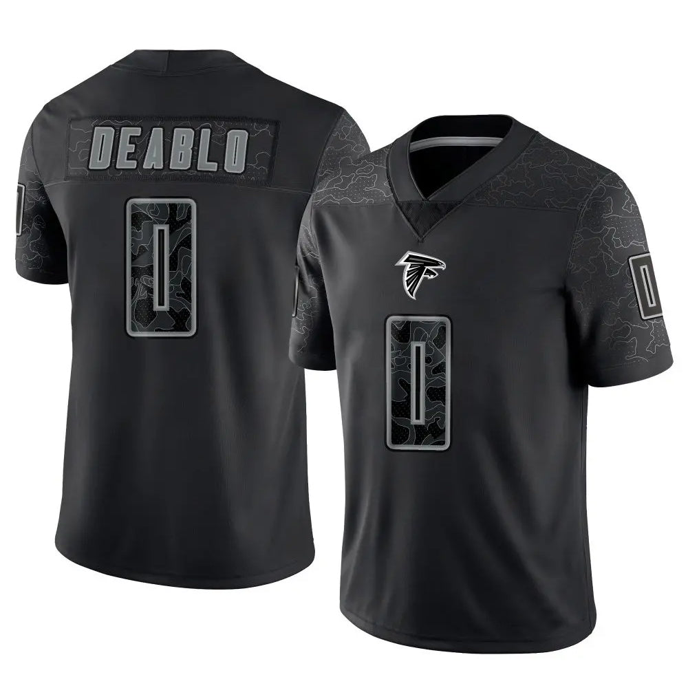A.Falcons #0 Divine Deablo Player Black RFLCTV Limited Game ROCER Stitched Jerseys