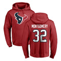 H.Texans #32 David Montgomery Player Red Pro Line Pullover Hoodie Limited Game ROCER Stitched Jerseys
