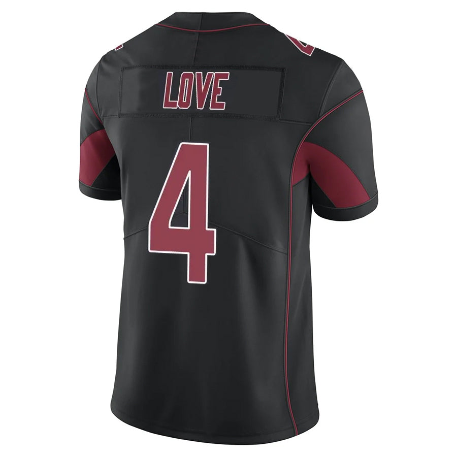 A.Cardinals #4 Jeremiyah Love Player Black Limited Elite Home Game ROCER Stitched Jerseys