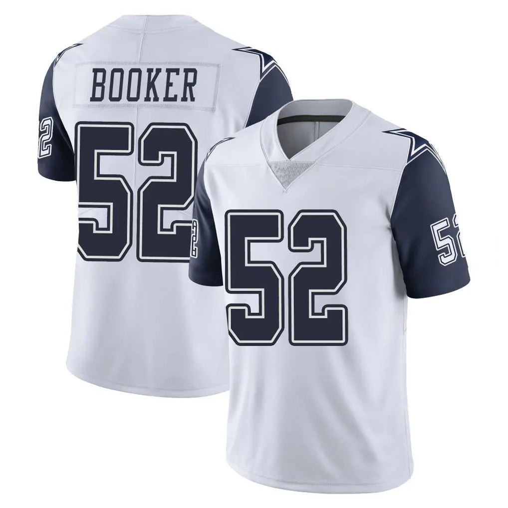 D.Cowboys #52 Tyler Booker Player White-Navy Limited Color Rush Vapor Untouchable Home Game ROCER Stitched Jerseys