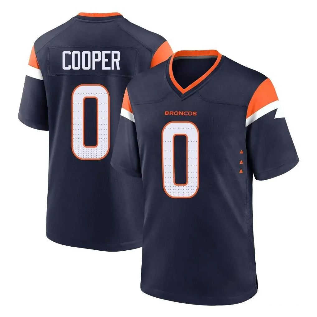 D.Broncos #0 Jonathon Cooper Player Navy Home Game ROCER Stitched Jerseys
