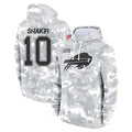 B.Bills #10 Khalil Shakir Player Arctic Camo Salute to Service Hoodies Limited ROCER Stitched Jerseys