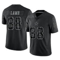 D.Cowboys #88 CeeDee Lamb Player Black Limited Reflective Home Game ROCER Stitched Jerseys