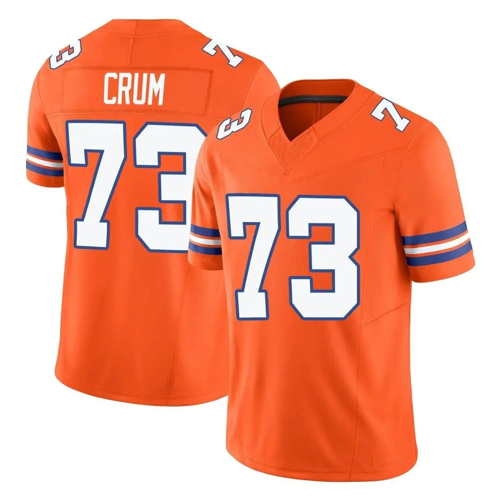 D.Broncos #73 Frank Crum Player Orange Limited Alternate Vapor F.U.S.E. Throwback Game ROCER Stitched Jerseys