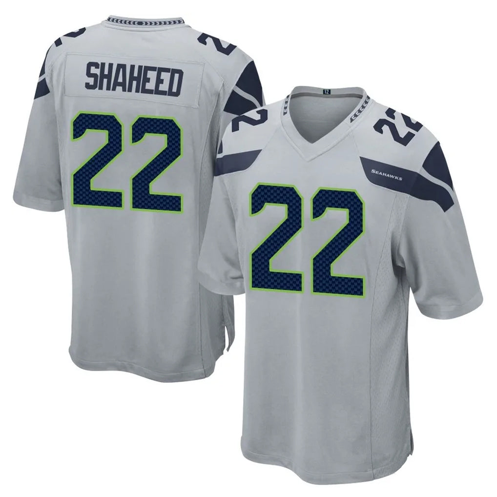 S.Seahawks #22 Rashid Shaheed Player Gray Home Game ROCER Stitched Jerseys