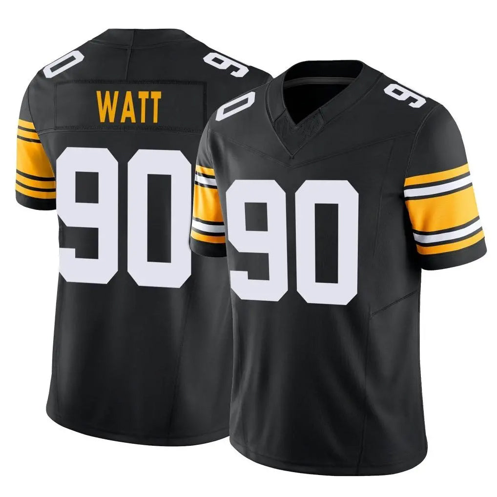 P.Steelers #90 T.J. Watt Player Black Limited Alternate Vapor F.U.S.E. Home Game ROCER Stitched Jerseys