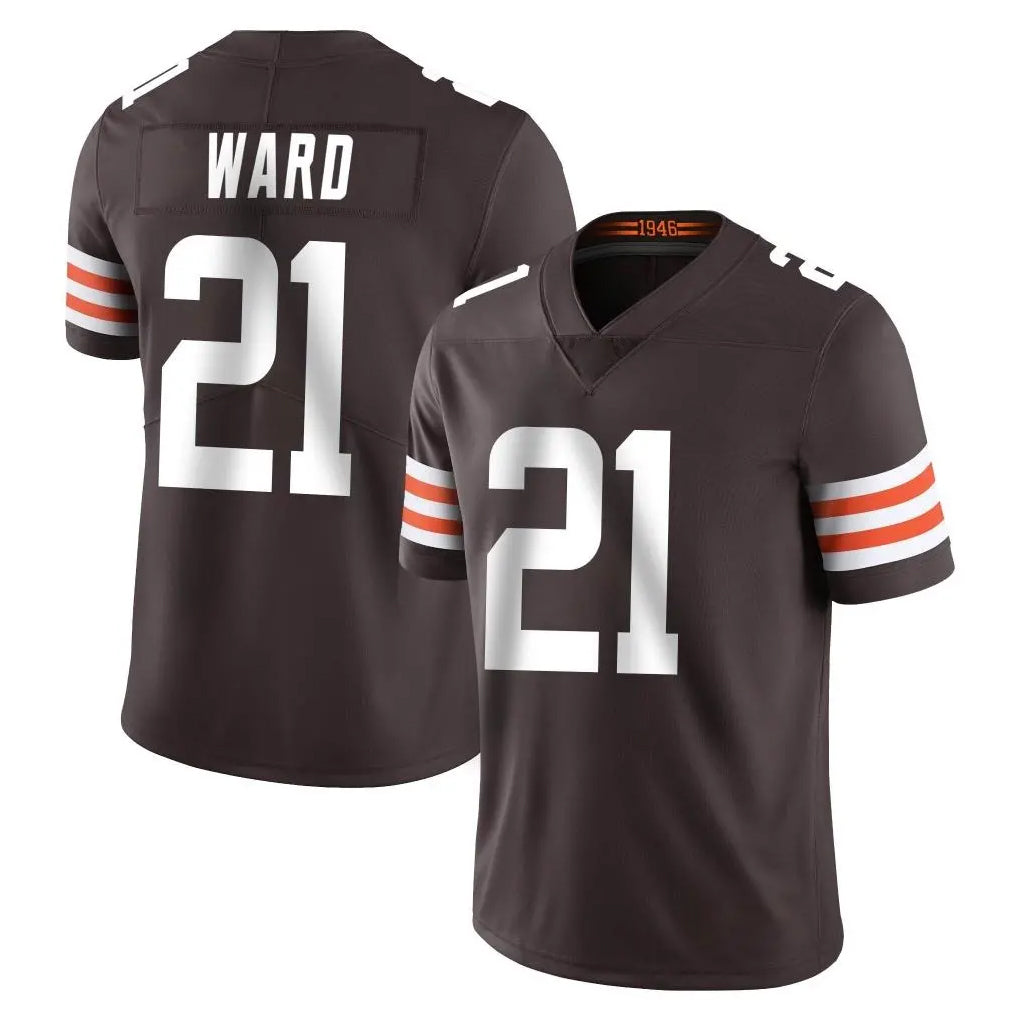 C.Browns #21 Denzel Ward Player Brown Color Vapor Untouchable Limited Home Game ROCER Stitched Jerseys