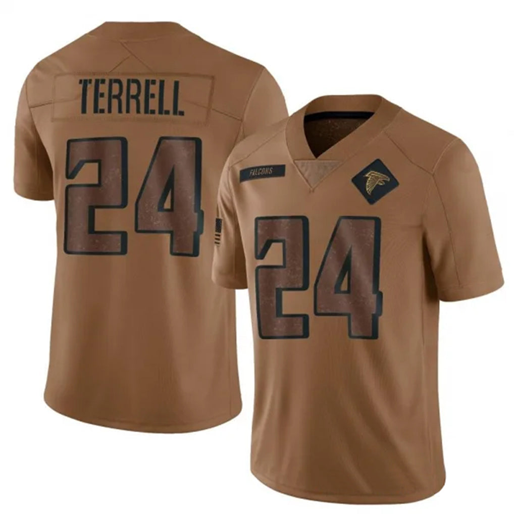 A.Falcons #24 A.J. Terrell Jr. Player Brown Salute To Service Limited ROCER Stitched Jerseys