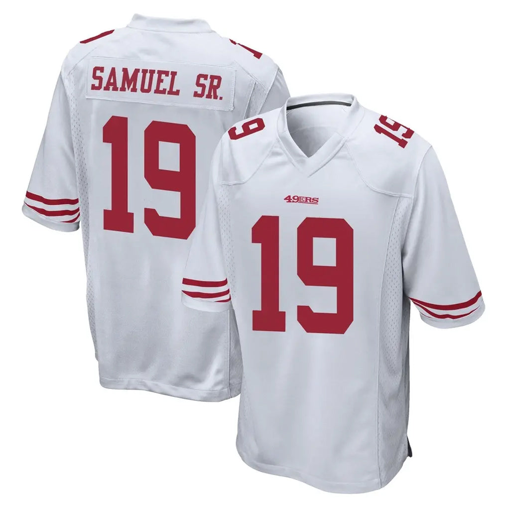 SF.49ers #19 Deebo Samuel Sr. Player White Home Game ROCER Stitched Jerseys