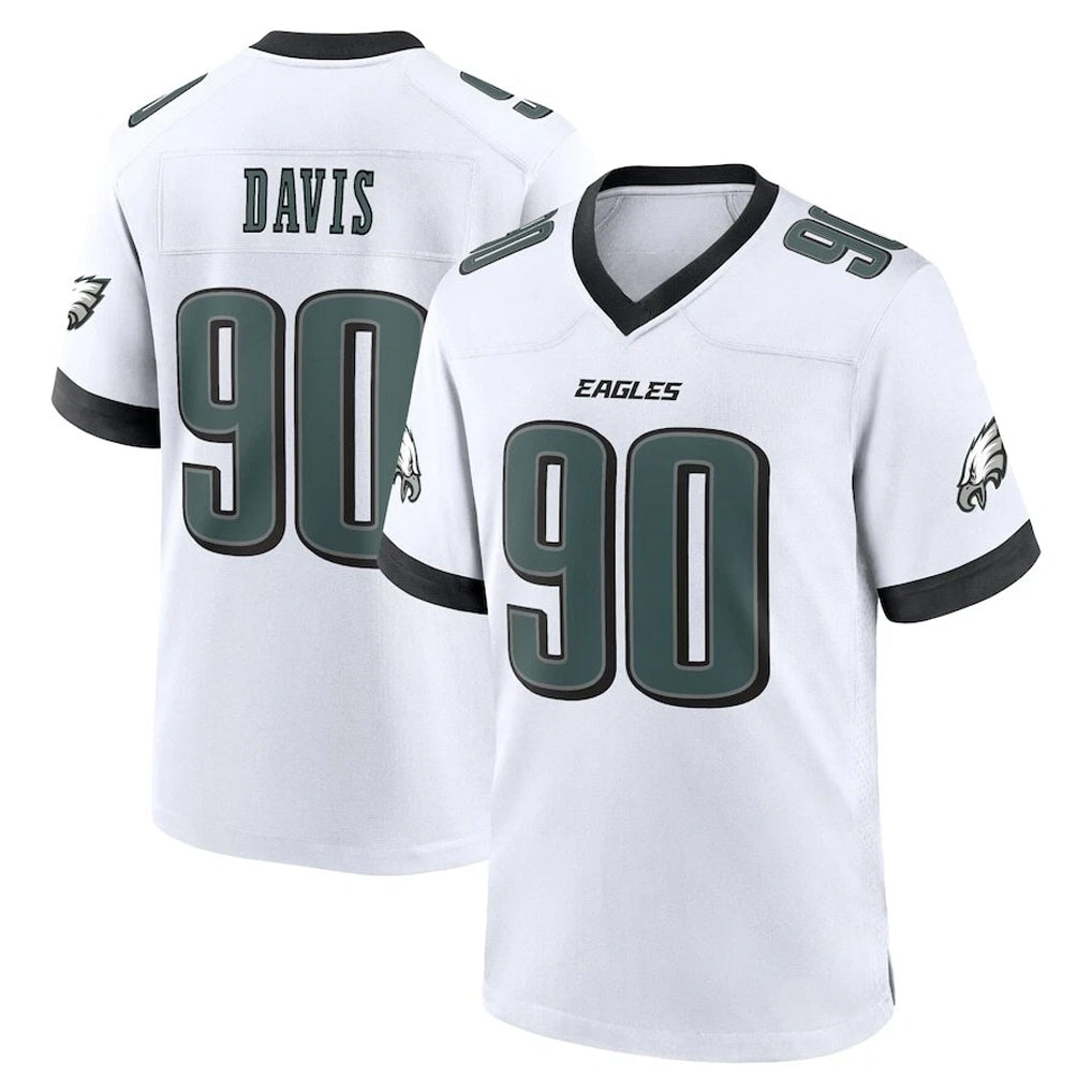 P.Eagles #90 Jordan Davis Player White Game Home ROCER Stitched Jerseys