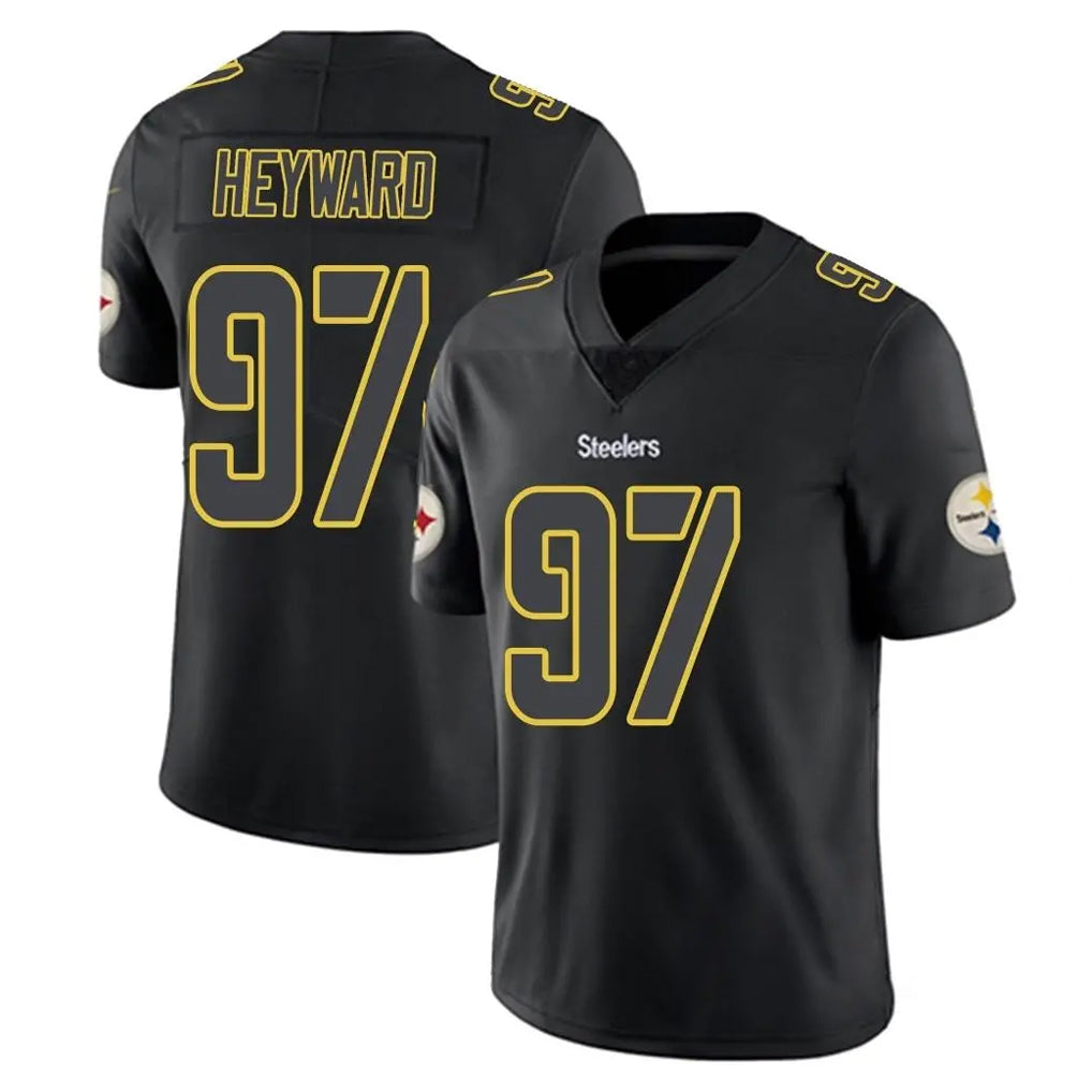 P.Steelers #97 Cameron Heyward Player Black Impact Limited Home Game ROCER Stitched Jerseys