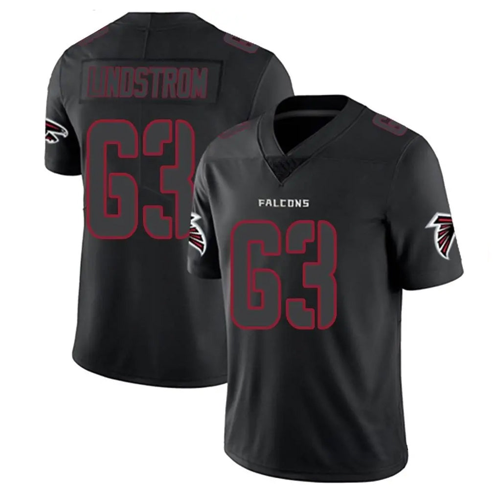 A.Falcons #63 Chris Lindstrom Player Black Impact Limited Game ROCER Stitched Jerseys