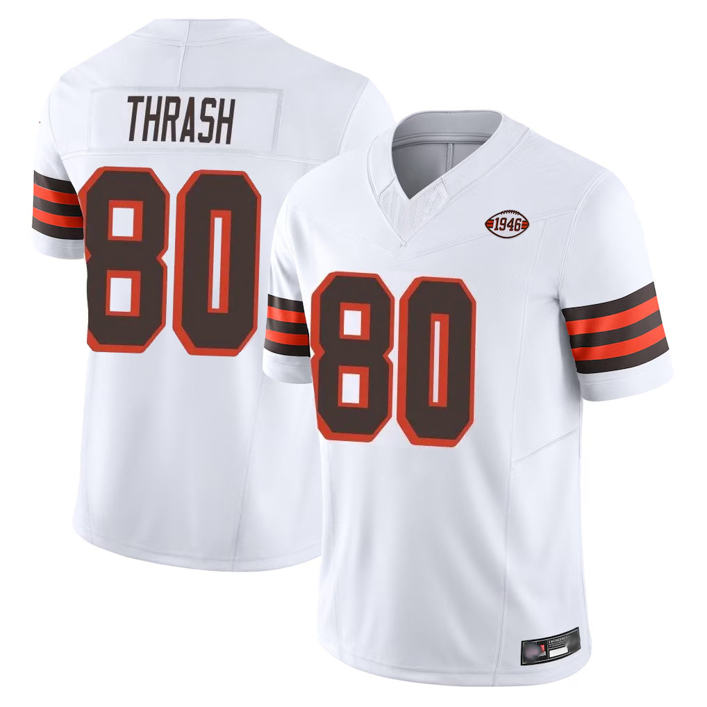 C.Browns #80 Jamari Thrash Player White Limited Vapor F.U.S.E. Alternate Game ROCER Stitched Jerseys