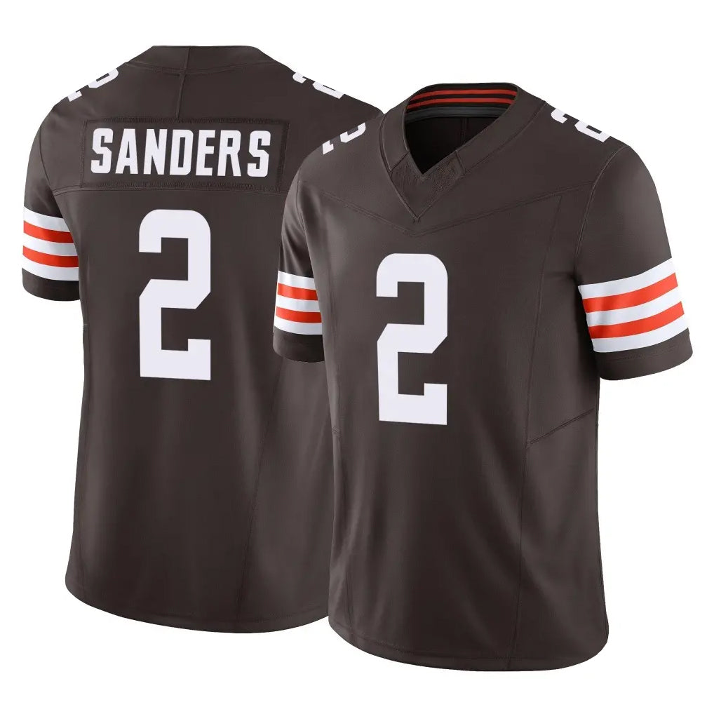 C.Browns #2 Shedeur Sanders Player Brown Vapor F.U.S.E. Limited Home Game ROCER Stitched Jerseys