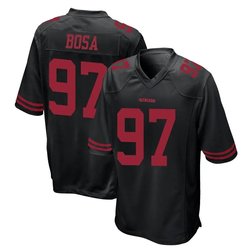 SF.49ers #97 Nick Bosa Player Black Alternate Home Game ROCER Stitched Jerseys