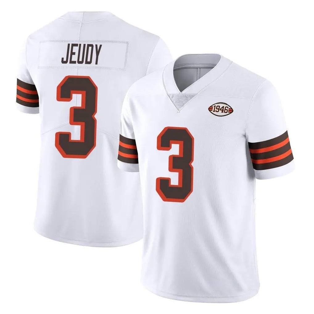 C.Browns #3 Jerry Jeudy Player White Limited  Vapor 1946 Collection Alternate Game ROCER Stitched Jerseys
