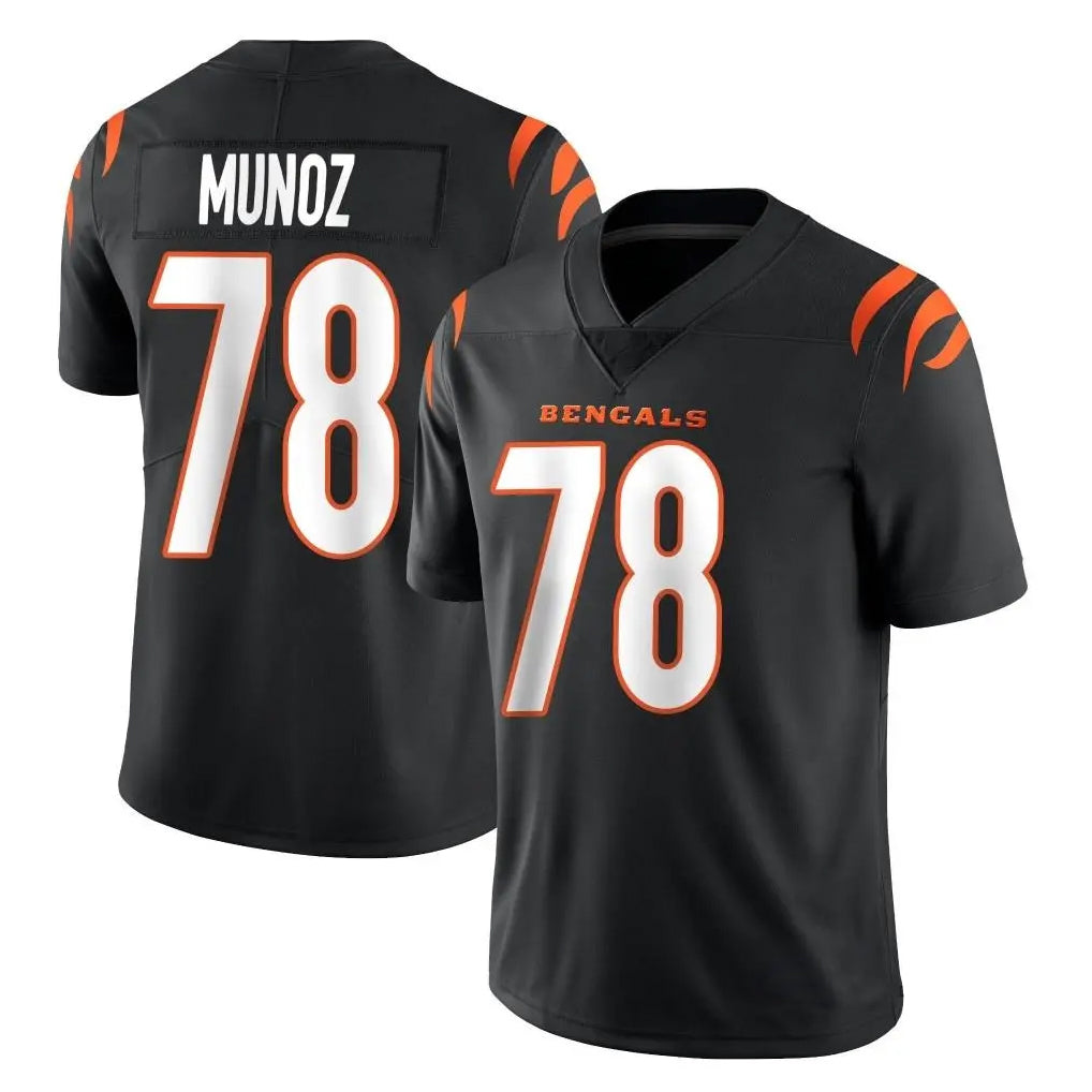 C.Bengals #78 Anthony Munoz Player Black Vapor Untouchable Limited Home Game ROCER Stitched Jerseys
