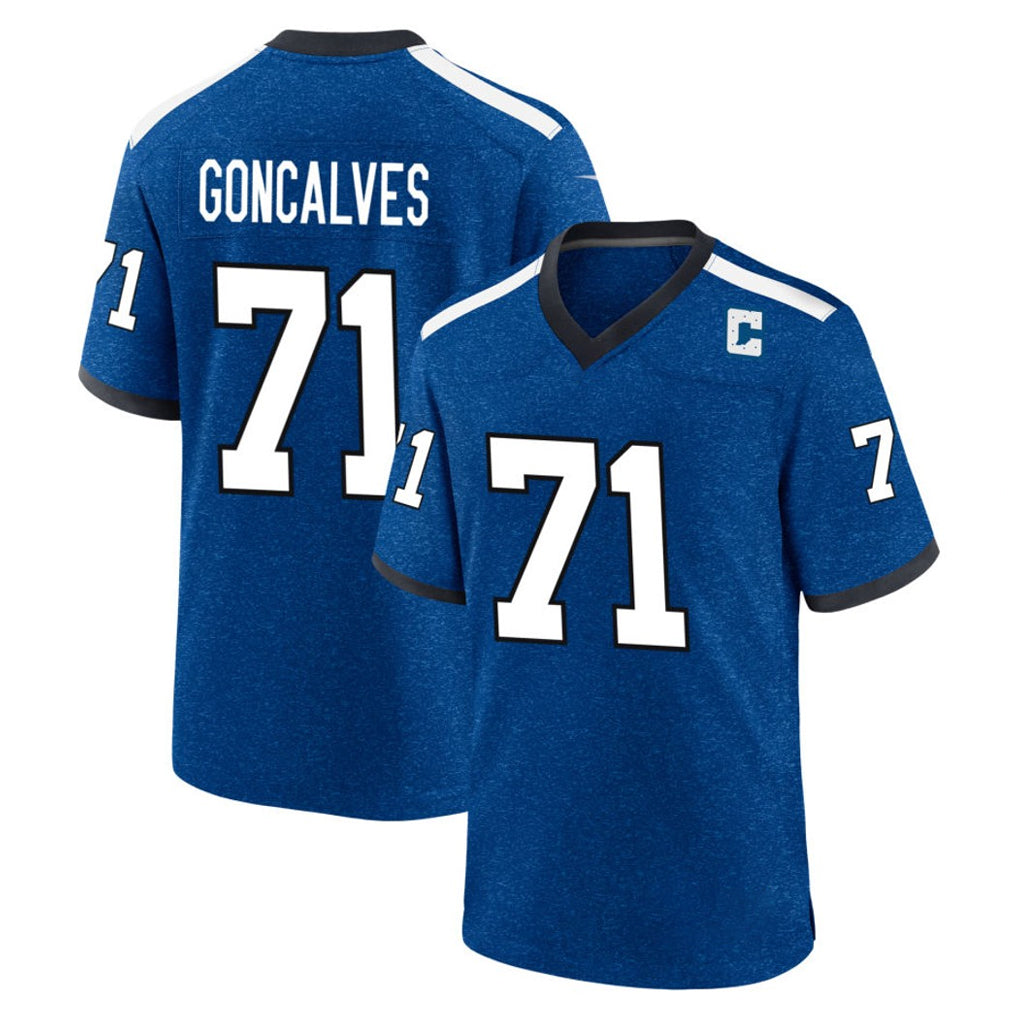IN.Colts #71 Matt Goncalves Player Royal Alternate Indiana Nights Home Game ROCER Stitched Jerseys