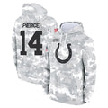 IN.Colts #14 Alec Pierce Player Arctic Camo Salute to Service Hoodies Limited Game ROCER Stitched Jerseys
