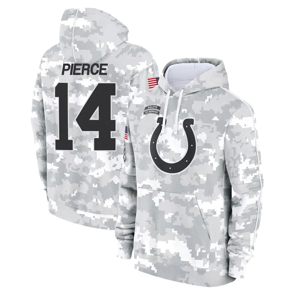 IN.Colts #14 Alec Pierce Player Arctic Camo Salute to Service Hoodies Limited Game ROCER Stitched Jerseys
