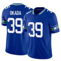 S.Seahawks #39 Ty Okada Player Royal Limited Throwback Vapor F.U.S.E. Home Game ROCER Stitched Jerseys