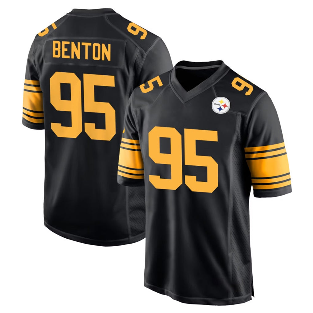 P.Steelers #95 Keeanu Benton Player Black Color Rush Home Game ROCER Stitched Jerseys