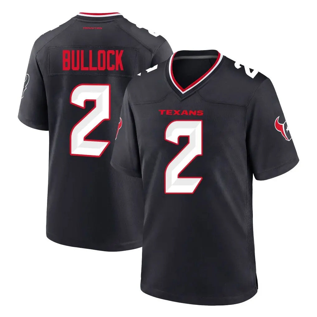 H.Texans #2 Calen Bullock Player Navy Team Home Game ROCER Stitched Jerseys